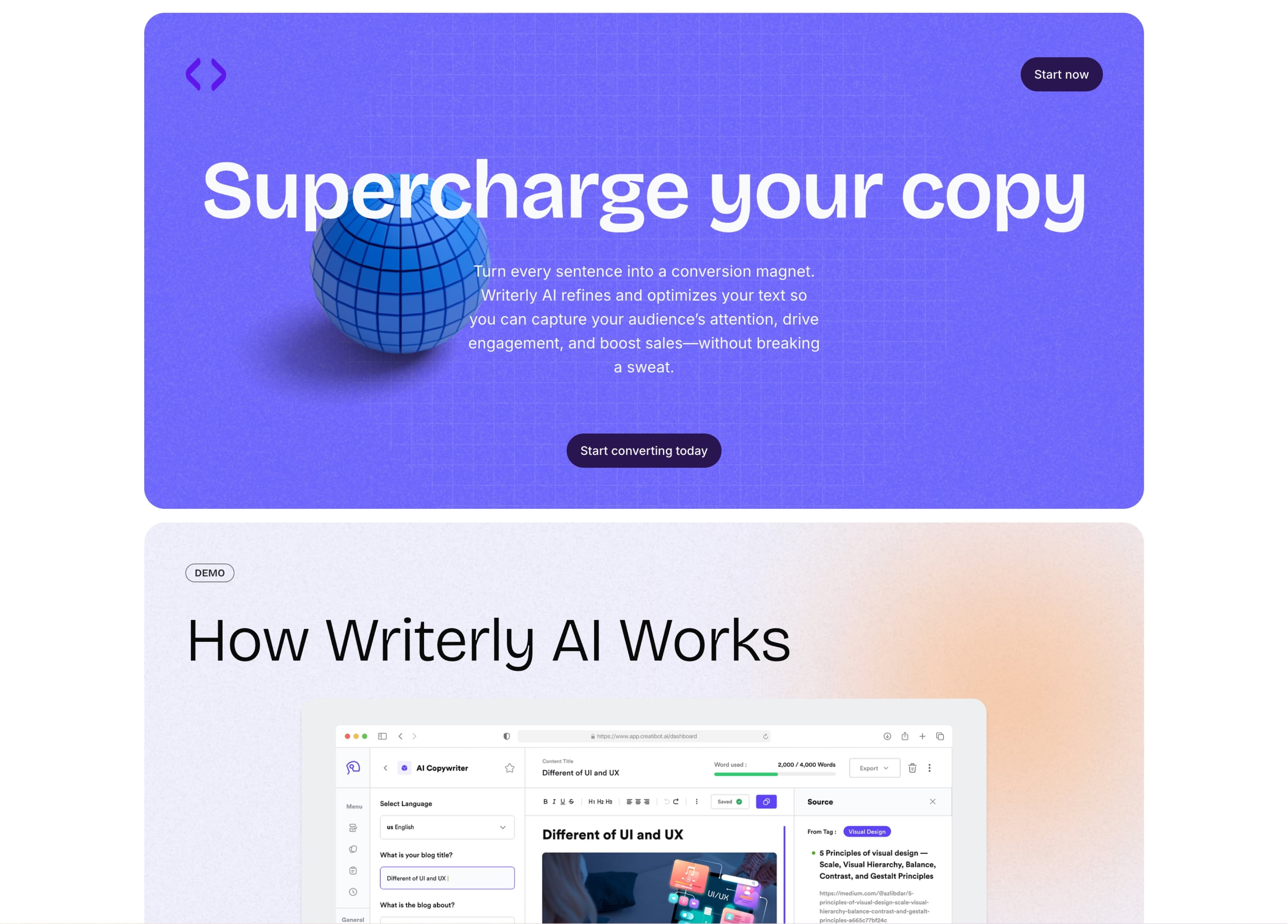 Writerly AI preview 1